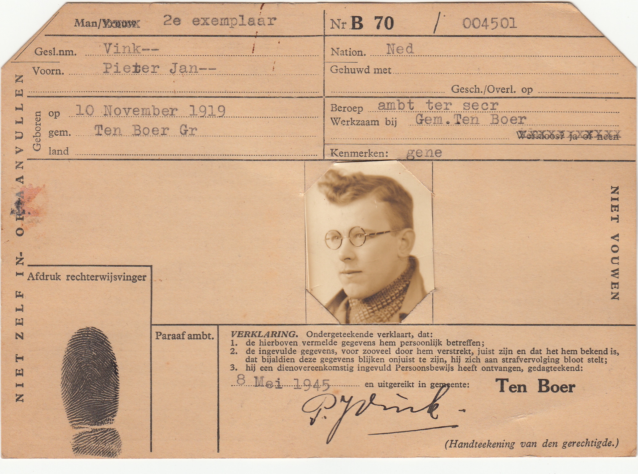 persoonsbewijs vink